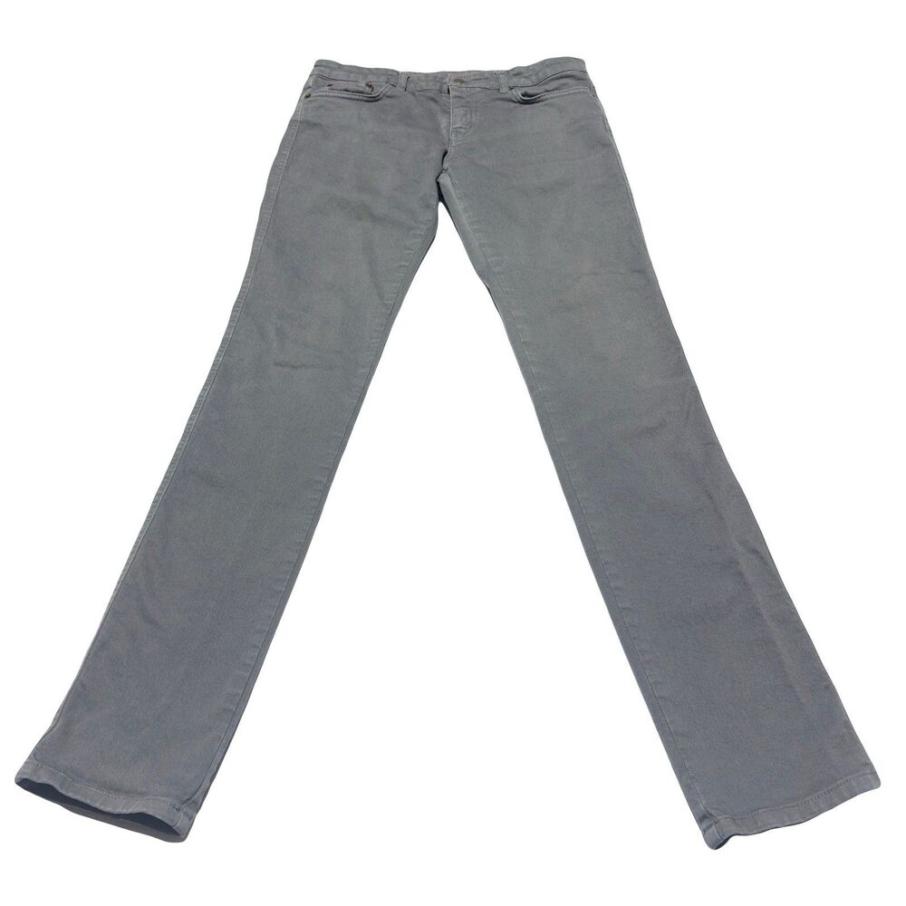 Red Valentino Italy Women's Low Rise Skinny Gray Jeans Pleated Pockets Size 29